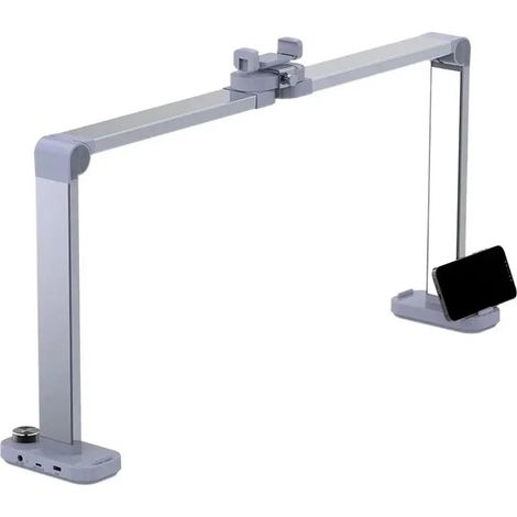 Lampe LED Pliable en Demi-Lune avec Interrupteur Rotatif, éclairage de Bureau for manucure, Salon de beauté des Cils, Lampe de Broderie, Lampe à Ongles en Demi-Lune(Gray) (1/5)