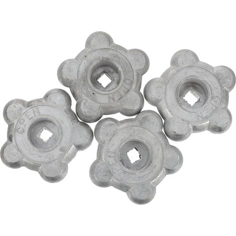 Poignées de Vanne Résistantes à L'usure Lot de 4 Étanchéité Fiable en Aluminium Argenté pour Outillage Plomberie Industriel (1/5)