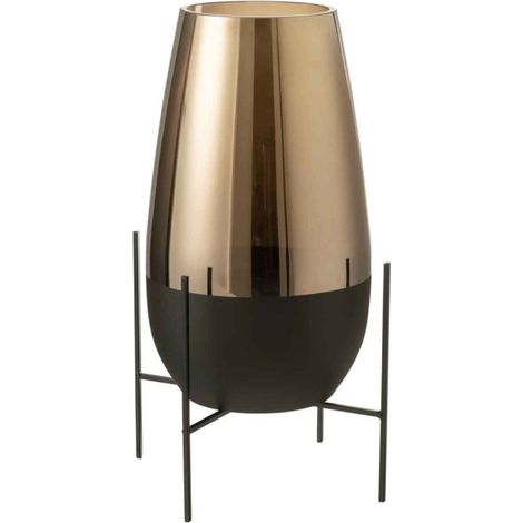 Vase en Verre Design "Milan" 48cm Or & Noir (1/3)