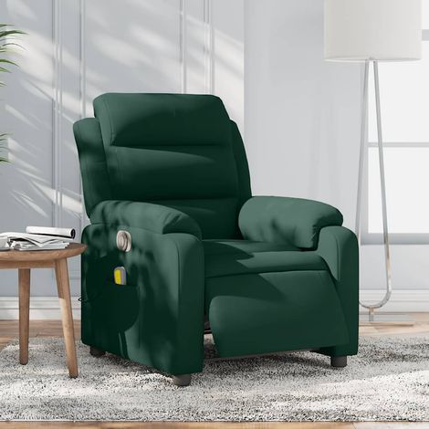 Massagesessel Elektrisch Dunkelgrün Samt