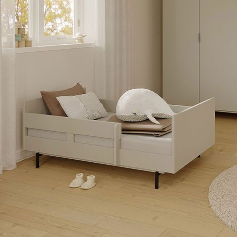 Lit enfant évolutif 70x140 cm taupe - TYMO