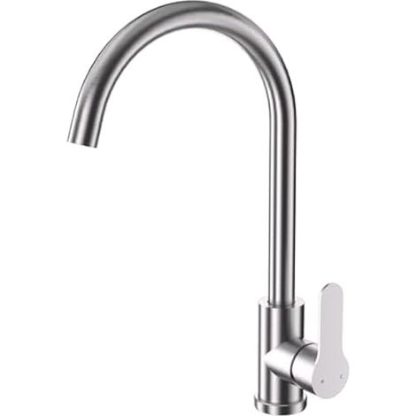 Wasserhahn Küche 360° Drehbar, Hochdruck Küchenarmatur Edelstahl, Einhand-Mischbatterie Küche Armatur mit Auslauf Höhe 257mm-Gebürstet/Anthrazit-Grau (1/5)