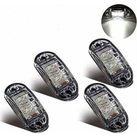 Feux de Gabarit Latéraux Feux De Dégagement LED pour 12V 24V Universel Remorque Camion Lorry Caravan Bus (4pcs Blanc)