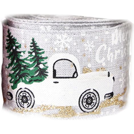 Cinta De Adorno Navideña Con Alambre - 10 M - 5 Cm De Ancho - Para Árbol De Navidad Y Decoración (1/5)