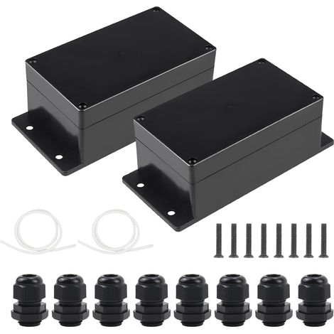 2 Pièces Boite Derivation Boitier Etanche Electrique Exterieur 158 x 90 x 65 mm Boitier Electrique Noir pour Bricolage Électronique (1/5)
