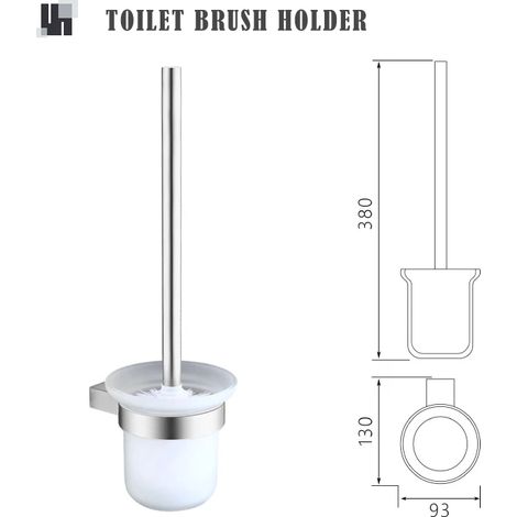 Porte-brosse WC mural brossé, porte-papier toilette, porte-serviettes, porte-savon, étagères, accessoires de salle de bain en acier inoxydable (1/5)