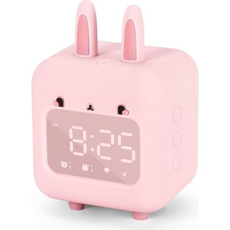 1 Reloj despertador digital, pantalla LED, función de luz nocturna, puerto USB, habitación infantil (1/5)