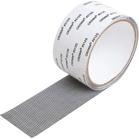Kit de réparation pour moustiquaire, 5cm2m, ruban adhésif étanche et résistant, maille en fibre de verre, pour moustiquaires de fenêtres et portes (Noir) (1/5)