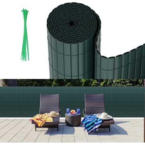 Wolketon Canne in PVC per giardino, balcone e terrazza – Frangivista e frangivento, stabile e facile da tagliare Verde 90 x 700cm