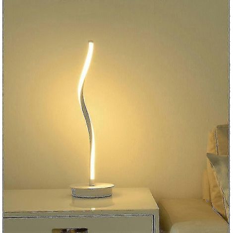 Lampe de table LED moderne pour chambre, lampe de chevet, intensité variable en continu pour salon, bureau, lecture, corps de lampe blanc (1/5)