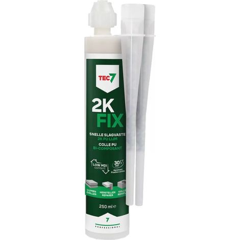 Colle 2K-fix pu Bi-composant rapide et résistante auc chocs 250ML - TEC7 - 591536000 (1/2)