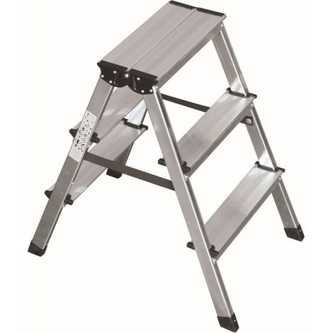 Escabeau double en aluminium 2 x 3 marches