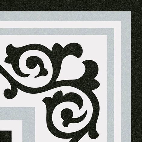 Vives Azulejos Y Gres – Carreaux de ciment 20x20cm angle gris – Satiné – Effet carreau ciment coloré – Pour intérieur – Boîte de 0.16 m2