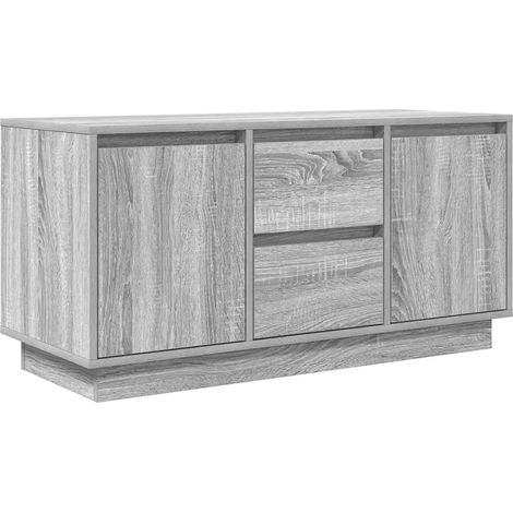 Meuble TV avec lumières LED rangement moderne 100 x 41 x 50 cm ambiance agréable en bois d'ingénierie sonoma gris (1/5)