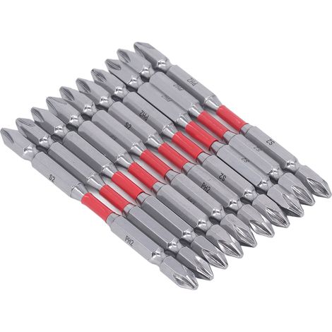 Kreuzschlitz-Bit-Set mit Magnetring aus rostfreiem, verschleißfestem legiertem Stahl, 1/4 Zoll (100 mm / 3,94 Zoll), für industrielle Anwendungen (1/5)