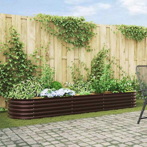 Hochbeet Braun 320 x 80 x 44 cm Stahl