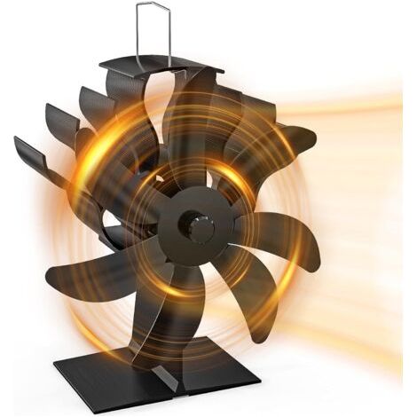 Ventilateur de poêle à bois silencieux 7 pales – Fonctionnement à chaleur – Protection contre la surchauffe – Bruit inférieur à 25 dB (1/5)