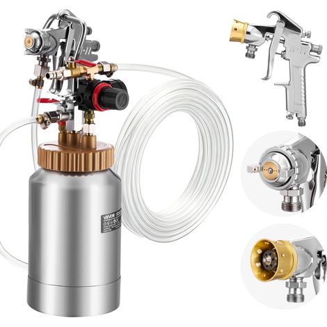 Réservoir de Peinture sous Pression Capacité 2 L 0,31 MPa, Pot de Pression de Peinture avec 2 Pistolets de Pulvérisation φ1,8 mm + φ3 mm et Tuyaux, Créations Artistiques, Décoration Domestique (1/5)