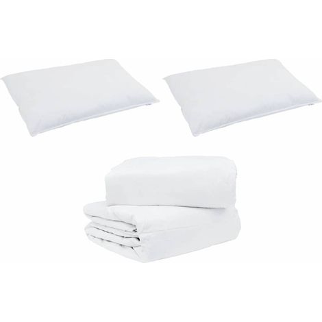 Ensemble de Duvet avec oreiller 3 pcs,Couette Blanc Plume de canard CFW93098 (1/5)