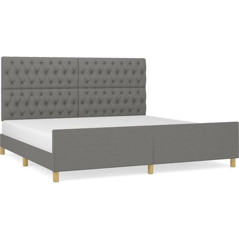 Maison Exclusive - Cadre de lit sans matelas avec tête de lit 200x200 cm tissu (1/5)
