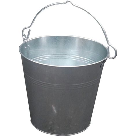 Seau de jardin Inline 10 L en métal galvanisé gris