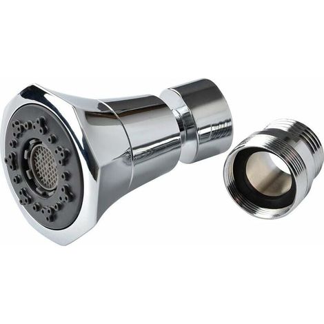 lune-double fonction 2-flow Aérateur évier de cuisine à 360 ° Rotation pivotant robinet robinet d'économie d'eau avec un adaptateur de 22 mm Filetage femelle, un outil d'extraction de plastique (1/5)