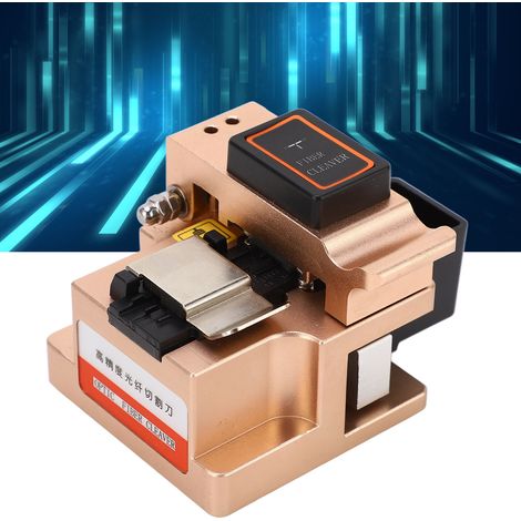 Cliveuse de fibre optique de haute précision, pince à fibre optique 3 en 1, cliveuse dédiée à l'épissure à chaud et à froid, outil d'épissure de câble à fibre optique, machine de coupe (or). (1/5)