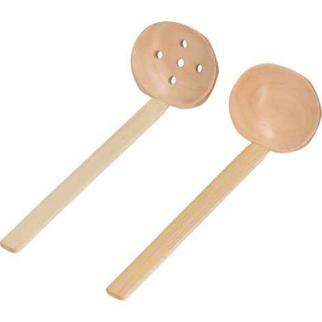 Holzlöffel, 2er-Set, robust und langlebig, glänzende Oberfläche, leicht und ergonomisch, Küchenutensilien für Zuhause (1/5)