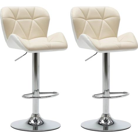 Maison Exclusive - Barhocker 2 Stk. Creme Kunstleder (1/5)