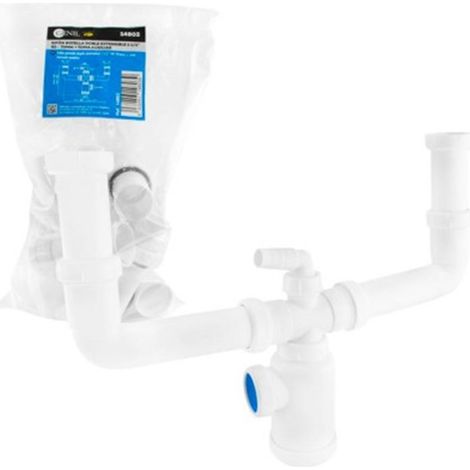 Siphon extensible pour bouteille, sortie horizontale 1 1/2" - 40 mm