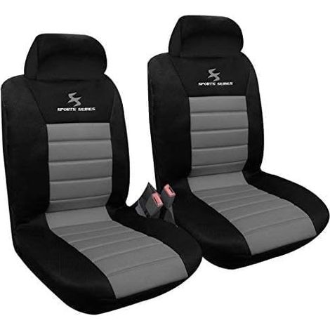 WOLTU Car Van Seat Covers Front Pair Universal for Cars Vans Car Seat Protector Grey