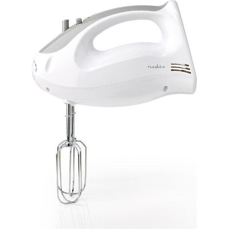 NEDIS BATIDORA MEZCLADORA  200 W  5 AJUSTES DE VELOCIDAD  FUNCION TURBO   BLANCO / GRIS (1/4)