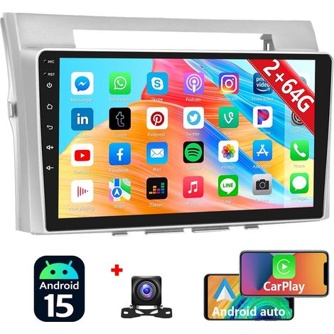 Autoradio Android 15 avec CarPlay, RDS et navigation GPS pour Toyota Corolla Verso (2003-2009) - 2+64G CAM (1/5)