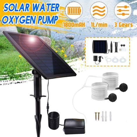 Kit Pompe à Oxygène à Energie Solaire +Panneau Solaire Pour Jardin (1/4)