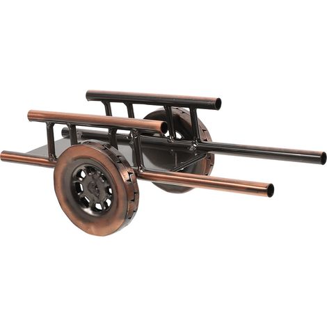 Modèle de Chariot Vintage en Fer Petit Format Couleur Cuivre Ancien, Décoration Intérieure pour Meuble à Vin, Objet Déco Rétro pour Bar et Salon, Accessoires Décoratifs Vintage (1/5)