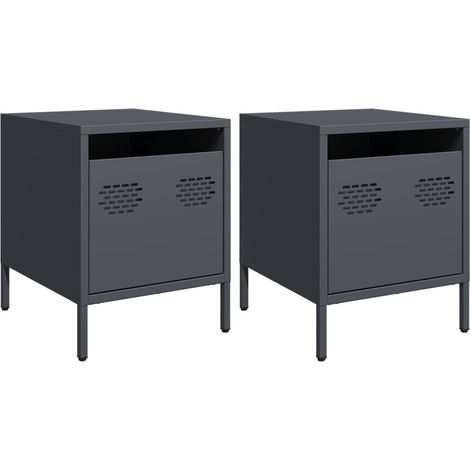 Maison Exclusive - Nachttische 2 Stk. Anthrazit 35x39x43,5 cm Sta