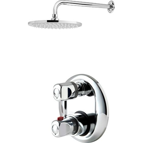 Presto Conjunto ducha termostático empotrable Atlantis 2 entradas 1 salida redondo cromo (1/2)