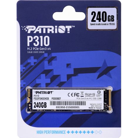 Patriot P310 unidad de estado sólido M.2 2280 PCIe Gen3 x4 240GB (1/2)