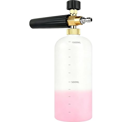 Lance à Mousse de Neige, 1L 1/4" à Libération Rapide Canon à Mousse pour Nettoyeur Haute Pression, Réglable Buse de Distributeur de Savon Bouteille de Lance en Mousse Lavage de Voitures (1/5)