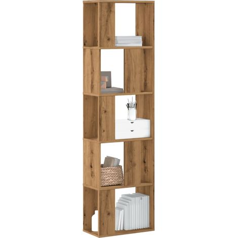 Vidaxl – Bibliothèque 5 étagères en bois d'ingénierie chêne artisanal 162.5x45x23.5 cm – Rangement spacieux et design moderne