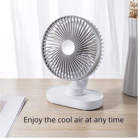 Ventilateur Rechargeable - Oscillation 90 Degres - Angle Vertical Reglable - 4 Vitesses - Batterie 4000 mAh - Pour Bureau Chambre (1/5)