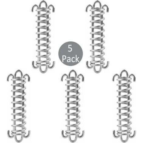 Fixations d'ombrage de Voile, 5 Pcs Boucle de Corde de Ressort de Tente en Acier Inoxydable, Kit de Fixation pour Voile de Jardin, Kit de Fixation Voile d'ombrage, Kit de Fixation de Voile Solaire (1/4)