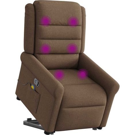 Maison Exclusive - Silla de masaje reclinable de pie de tela marr (1/5)