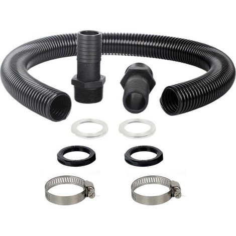 Kit raccordement tuyau de descente 38 mm - tuyau ondulé 1 m + 2 connecteurs pour citerne d'eau (1/3)