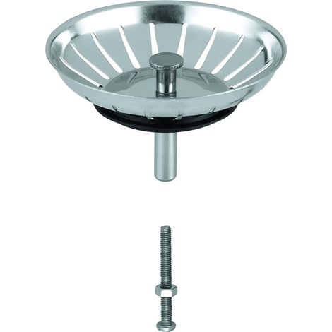 Ablaufstopfen – 1 Stück – Gebürsteter Edelstahl – Inkl. Lippendichtung – Für Küchenspülen – Ø 83 mm (1/2)