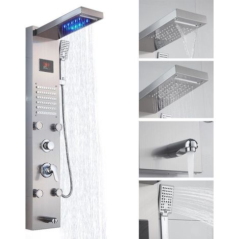 Duscharmatur Duschpaneel Duscharmatur Duschsäule Wasserfall Duschsystem Regendusche Rain, Normal, Massage, Soft, Spray