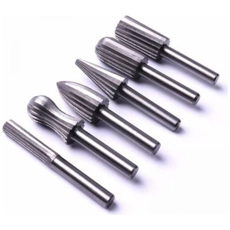 6pcs 6mm 1/4" Steel Rotary Burr File Set for Metal Plastic Wood Stone Grinding Deburring (1/4)