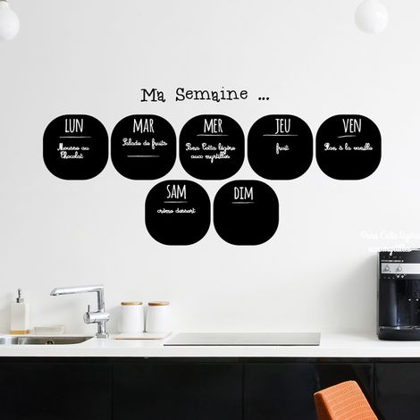 Sticker ardoise tableau noir - stickers muraux adhésif effaçable - BONNE SEMAINE ... - 25x50cm (1/4)