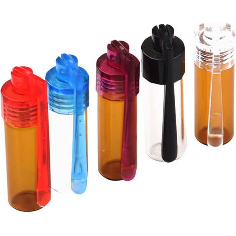 PA 5er-Pack Gewürzpulverflaschen mit Löffel – 51 mm Höhe, kleine Aufbewahrungsflasche mit Mikroglastrichter mit Löffel für Camping und Reisen (1/5)
