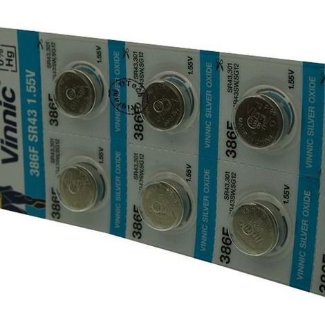 Pack de 10 piles Vinnic pour IEC SR43 (1/2)